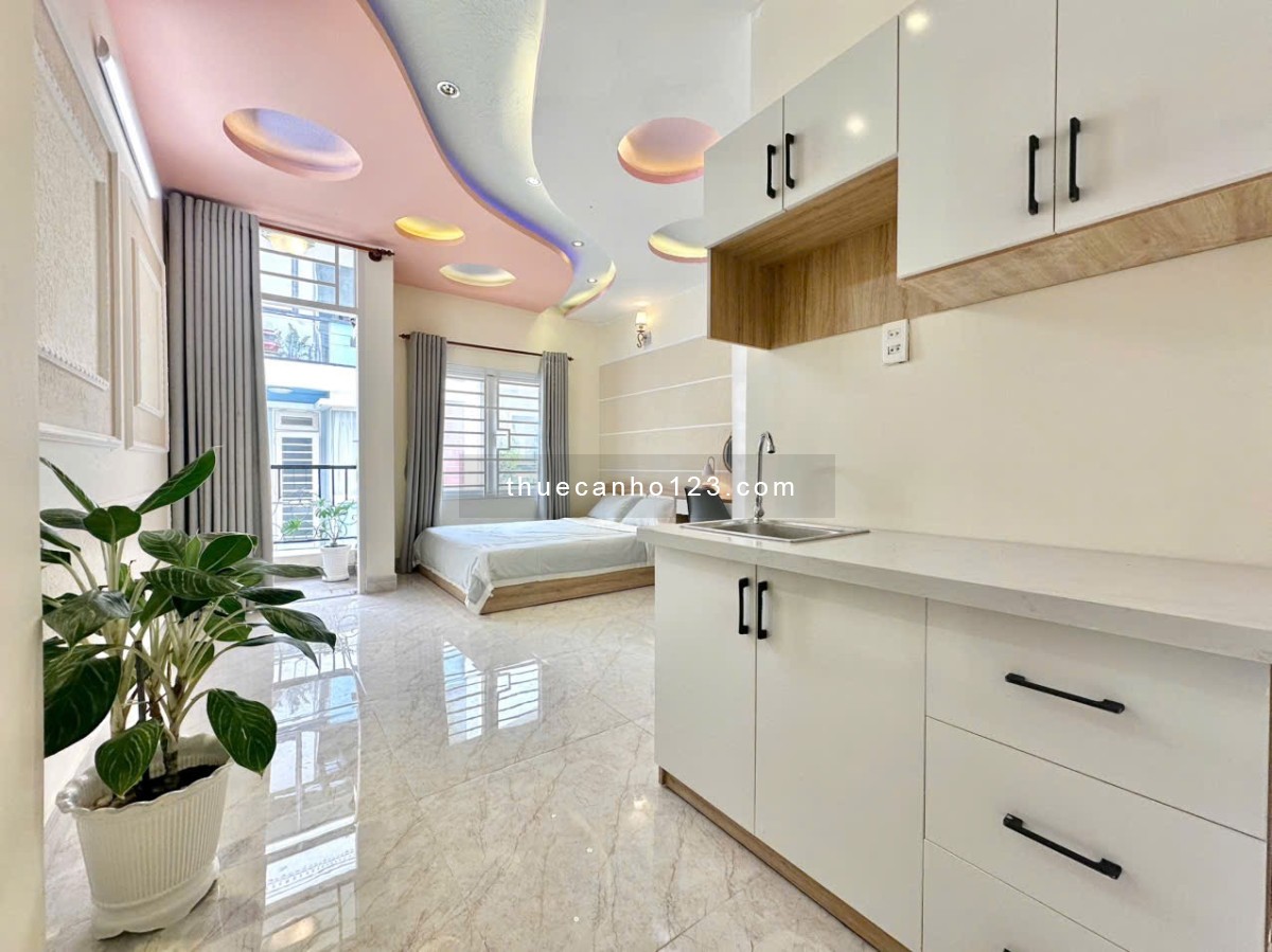 Cho thuê studio bếp xa giường ban công to nơ trang long bình thạnh gần đh vlu, iuh giáp quận 1, 3 - Ảnh 1