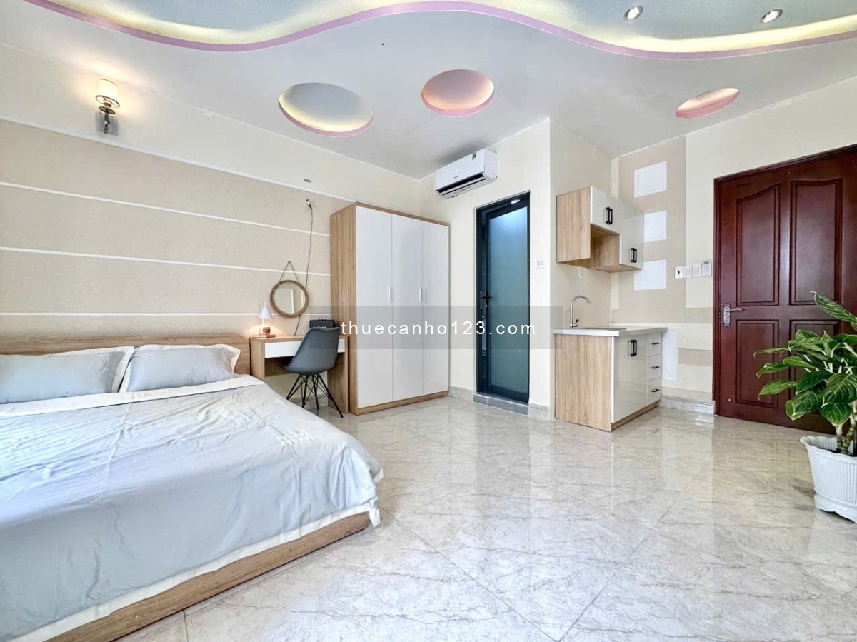Cho thuê studio bếp xa giường ban công to nơ trang long bình thạnh gần đh vlu, iuh giáp quận 1, 3 - Ảnh 2