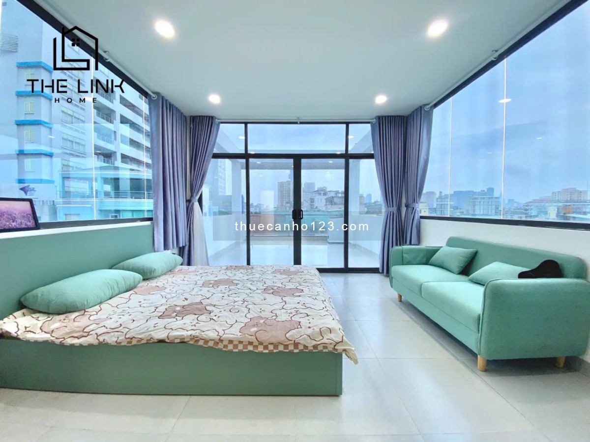 Cho thuê căn hộ dịch vụ Ung Văn Khiêm DT 40m2, 1PN, có ban công thoáng ngay Hàng Xanh kế Metro - Ảnh 1